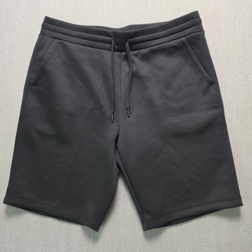 32 Degrees Tech Fleece Shorts Mens L Black Drawstring Lounge Gym Athleisure